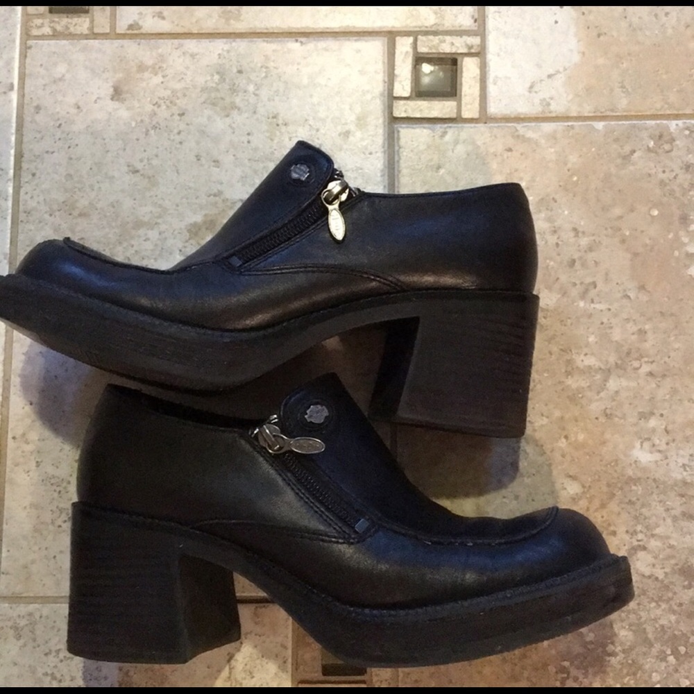 Zipper Moto Biker Boots Platform